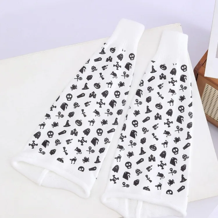 ​​Halloween Socks Costume Accessories - Novelty Graffiti Crew Socks, Warm Knitted Leg Warmers for Women, Fall Winter Party Gift​