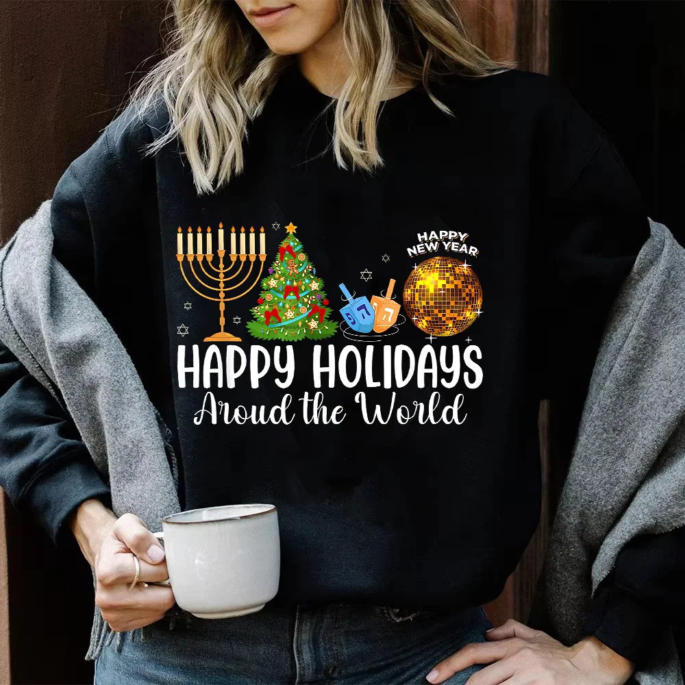 

Hanukkah Sweater for Women Jewish Holiday Sweatshirt Hanukkah Shirt Menorah Hanukkah Gift Chanukah Celebration Clothes