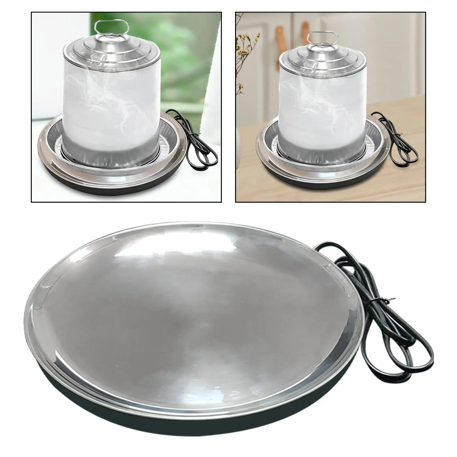 Poultry Waterer Heated Base US Plug Warmer Base Deicer Chicken Waterer Heater Constant Temperature Base for Garden Outdoor Duck