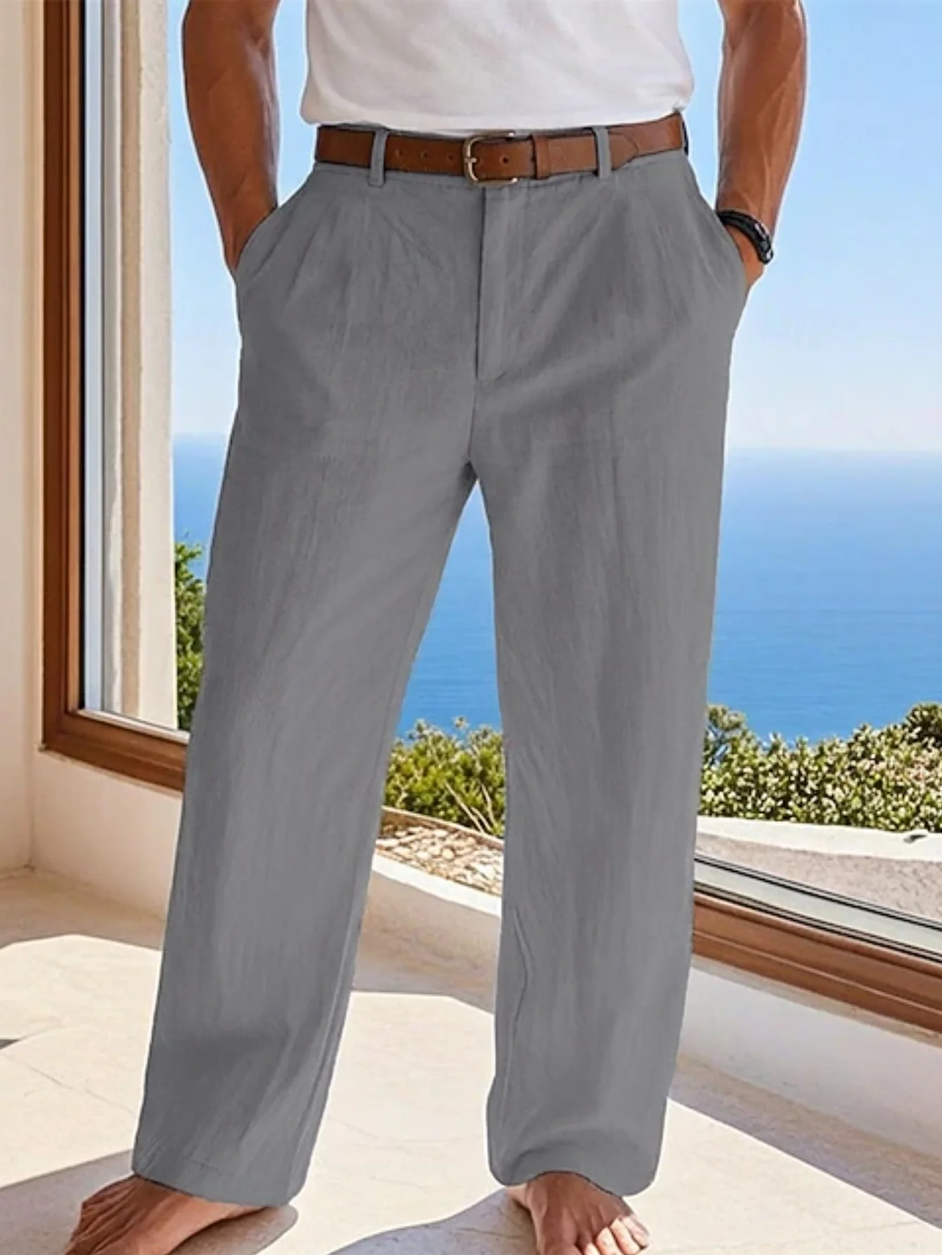 New Summer Linen Men's Straigh - Men'S Formal Style 评论和价格