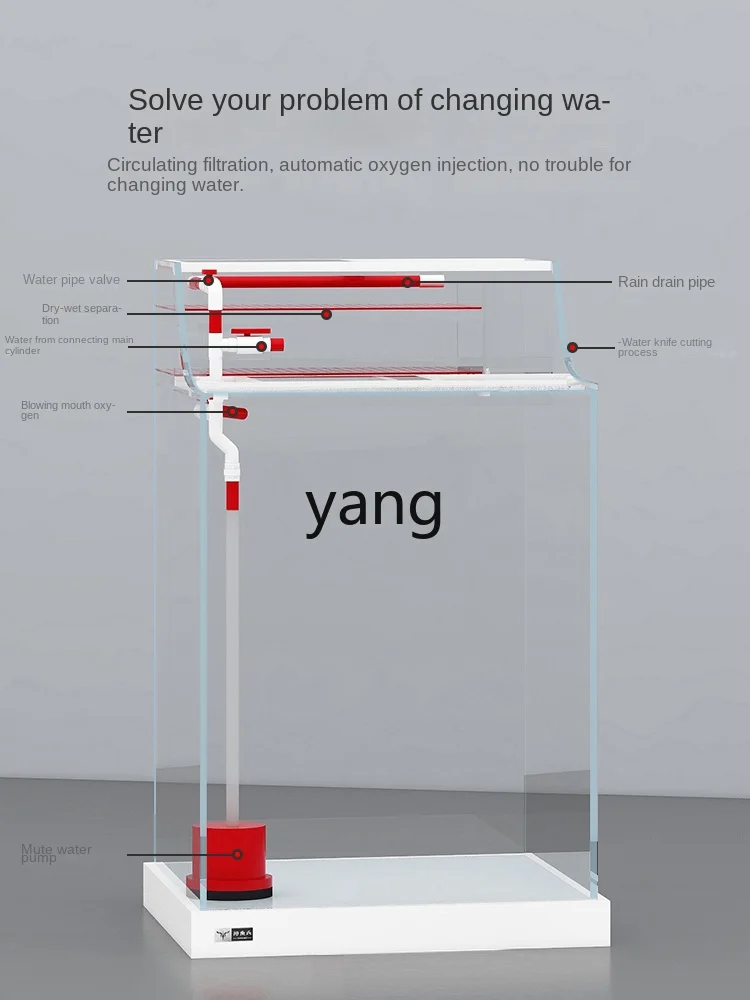 Yjq Ultra-White Glass Fish Farming Water Tank Treatment Water Nourishing Chlorine Removing Drip Filtering Mute