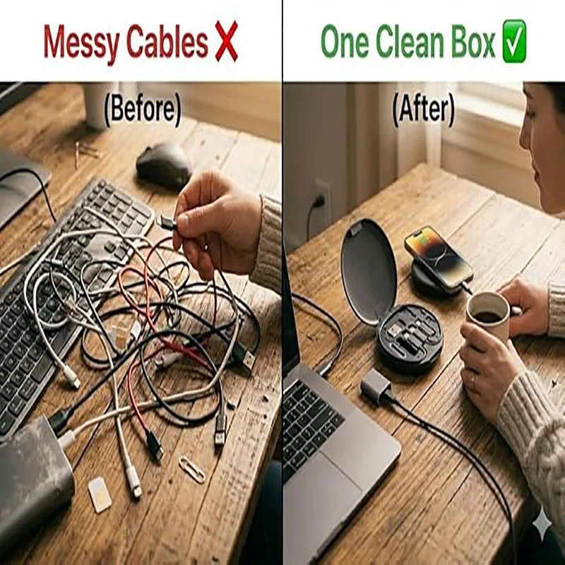 Multi USB Type C to C 60W Charging Adapter Cable Kit USB  to Lighting Conversion Set USB A & Type C to Micro/Type C/Lighting