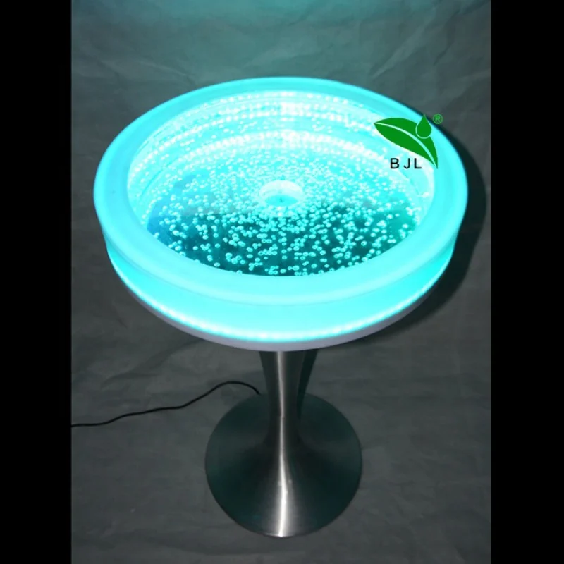 custom，LED light up bar furniture glowing round bar table for night club