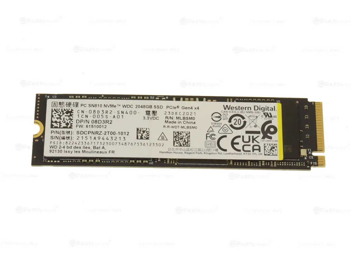 

SSD Dell 8D3R2 2 ТБ M2 NVMe PCI-e Gen4 X4 2280 — б/у — как новый