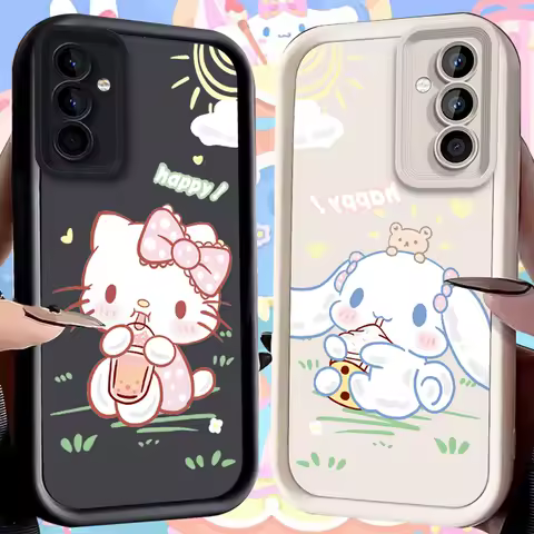 Sanrio Hello Kitty Case for Samsung Galaxy S25 Ultra Plus S24 S23 S22 S21 S20 FE A73 A72 A71 A56 A55 A54 5G A52 A52S 4G Cover
