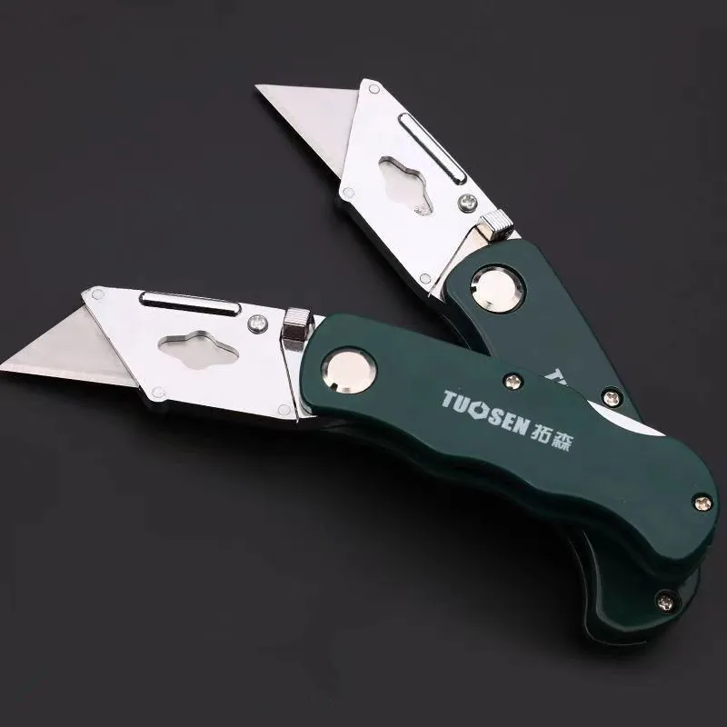 Imagem -02 - Folding Utility Knife Carpintaria Outdoor Camping Multifuncional Alto Carbono Corte de Papel de Parede w Lâminas Aço Inoxidável