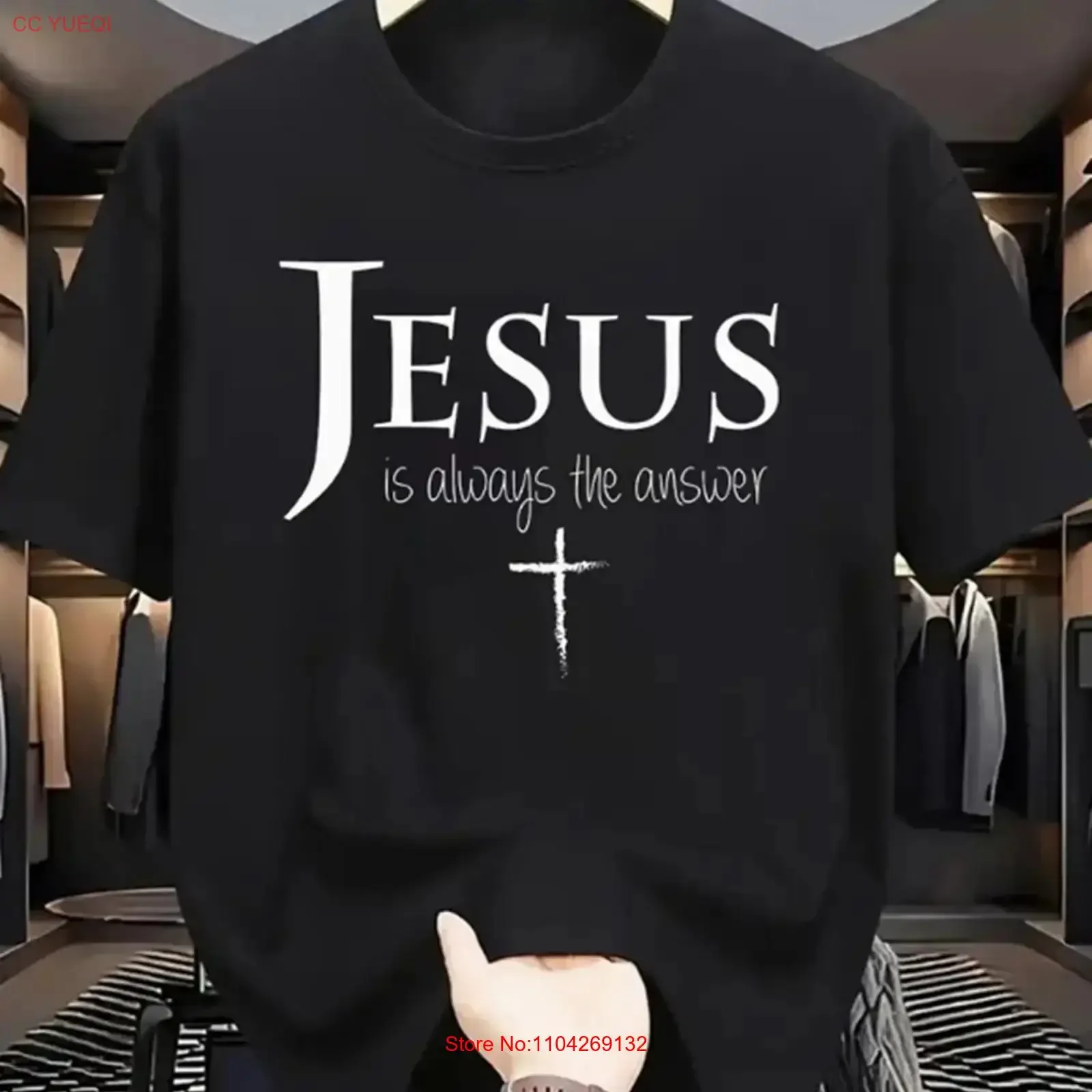 Camiseta con estampado cristiano de Jesús siempre es la respuesta, camiseta vintage lavada para uso diario, moda suave, transpirable, informal