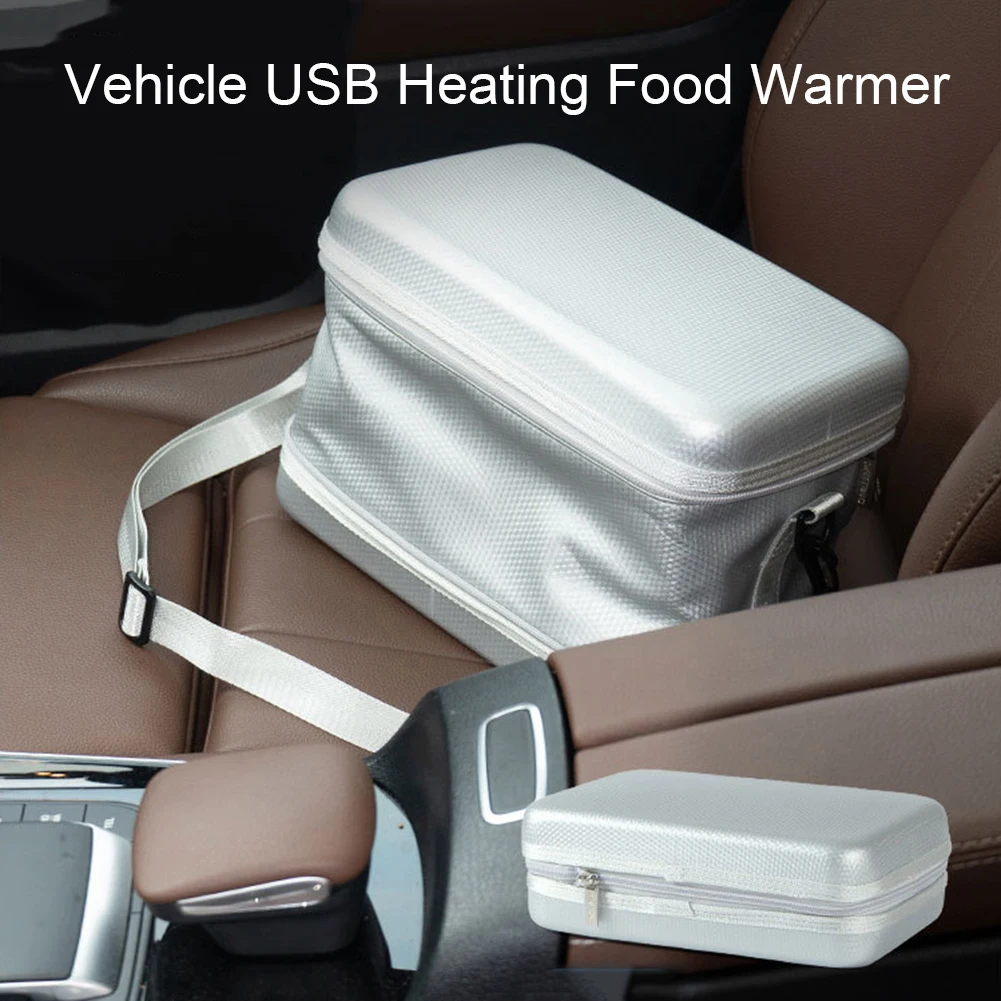 USB Heating Food Warmer Tote Bag, 8.5L, Electric Vehicle Lunch Cooler Bag for Car, Truck, Thermos, Camping, Travel, Picnic