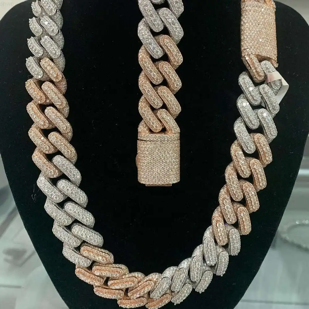 Newest Arrivals Miami Men Cuban Chain Sterling Silver 925 Iced Out Fully Vvs Moissanite Diamond Luxury Necklace