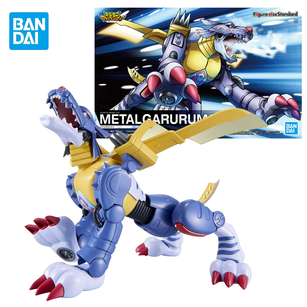 Original Bandai Anime Figures Digital Monster Digimon Adventure Figure-Rise FRS Metal Garurumon TV Version Assembly Model Toys