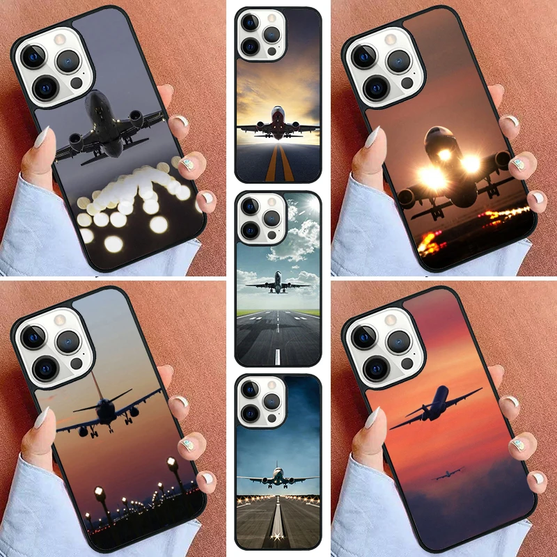 Vintage Take Off Airplane Phone Case For iPhone 11 12 13 14 15 16 Pro Max Mini Cover For iPhone Max 5 6 7 8 Plus