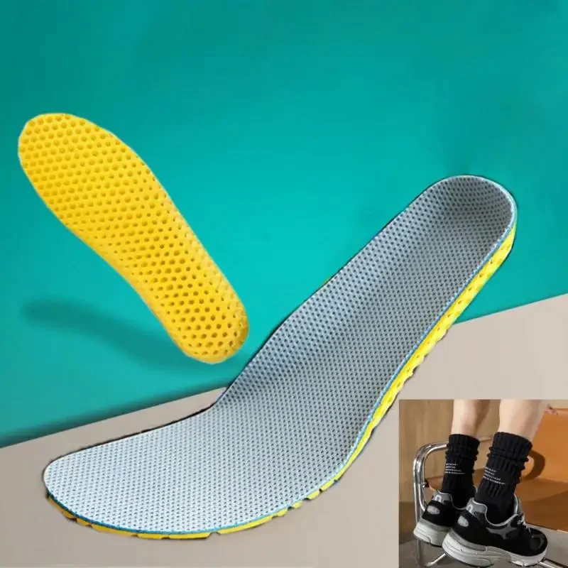 【Insoles+Socks Set】5Pairs Orthopedic Memory Foam Insoles Sport Insert  Feet Man Women Soles Pad Mesh Orthotic Breathable