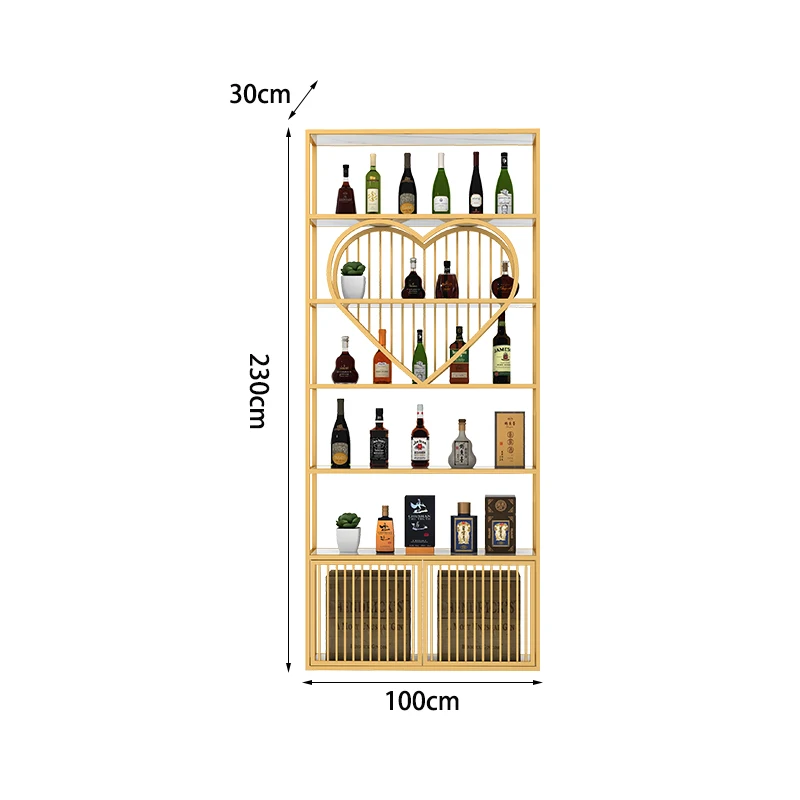 Vitrine de whisky et de vin T1, accessoires de bar français, vitrine d'armoire nordique, supports vintage élégants, armoires ouvertes murales de luxe