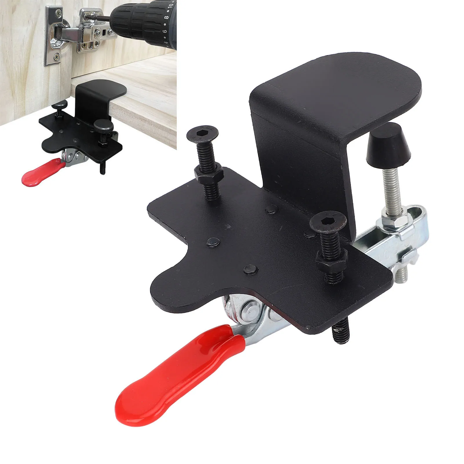 

Wardrobe Door Mounting Jig Rounded Edges Adjustable Rail Cabinet Door Installation Locator for Furniture Making