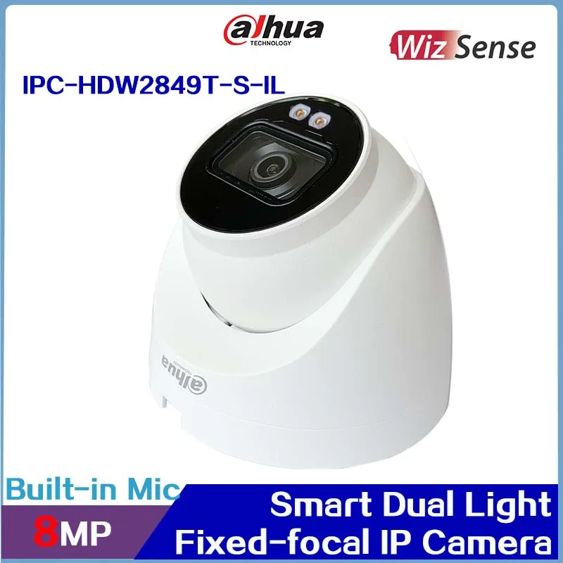 Dahua-cámara de red WizSense, IPC-HDW2849T-S-IL, 8MP, inteligente, luz Dual, focal fija