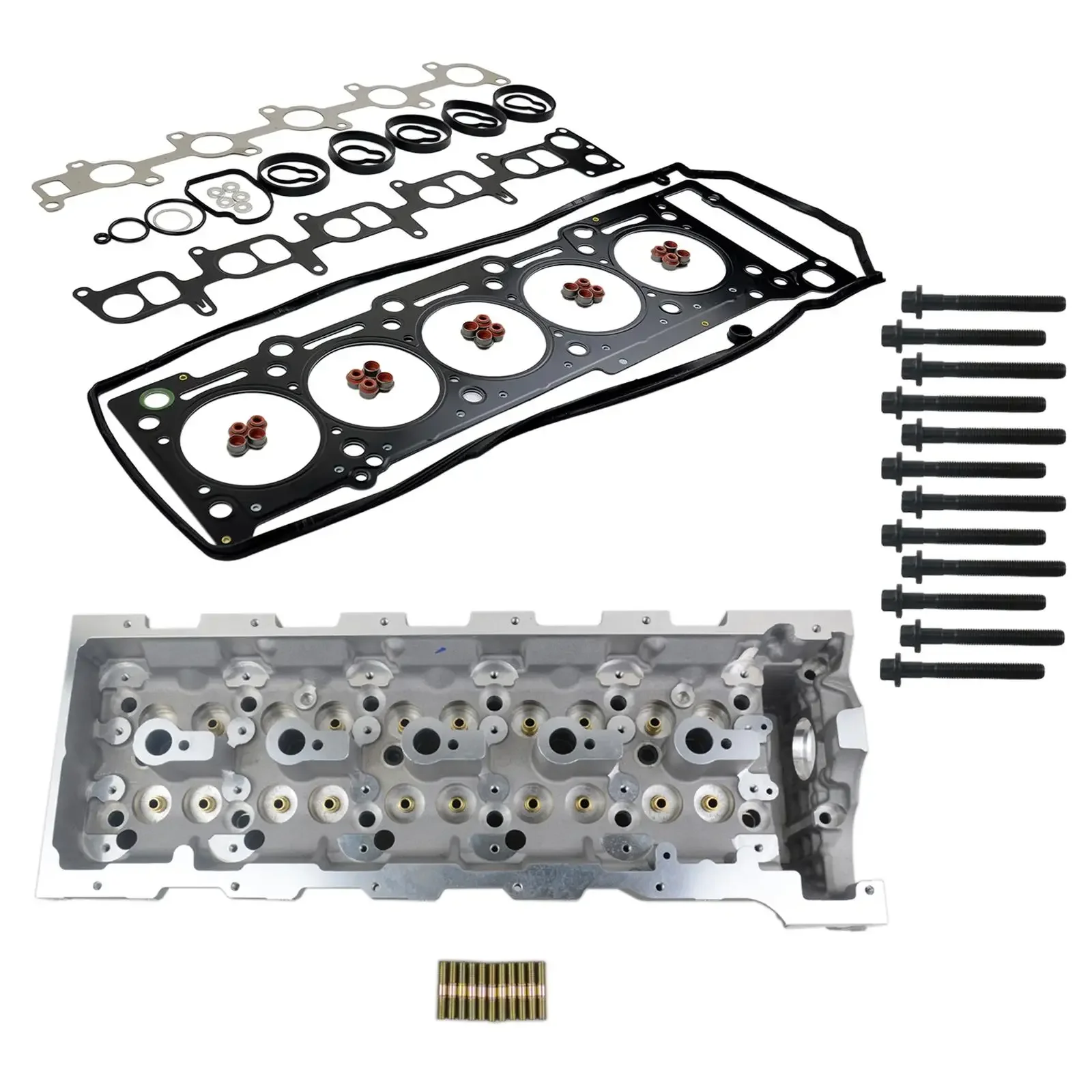 رأس الأسطوانة AP02 لسيارة Mercedes C/E/G/M Class 270 CDI OM 612 بما في ذلك الصمامات + مسامير + مجموعة حشية رأس الأسطوانة الجديدة #3