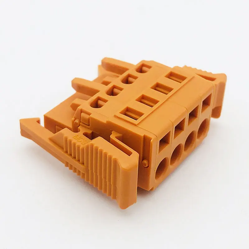 บล็อกขั้วต่อ MCS-5.08 เชื่อมต่อเร็ว - ตัวผู้/ตัวเมียปลั๊ก, เปลือกสีส้ม/กันการสั่นสะเทือน สำหรับเดินสายอุตสาหกรรม (ชุด 2P-24P)