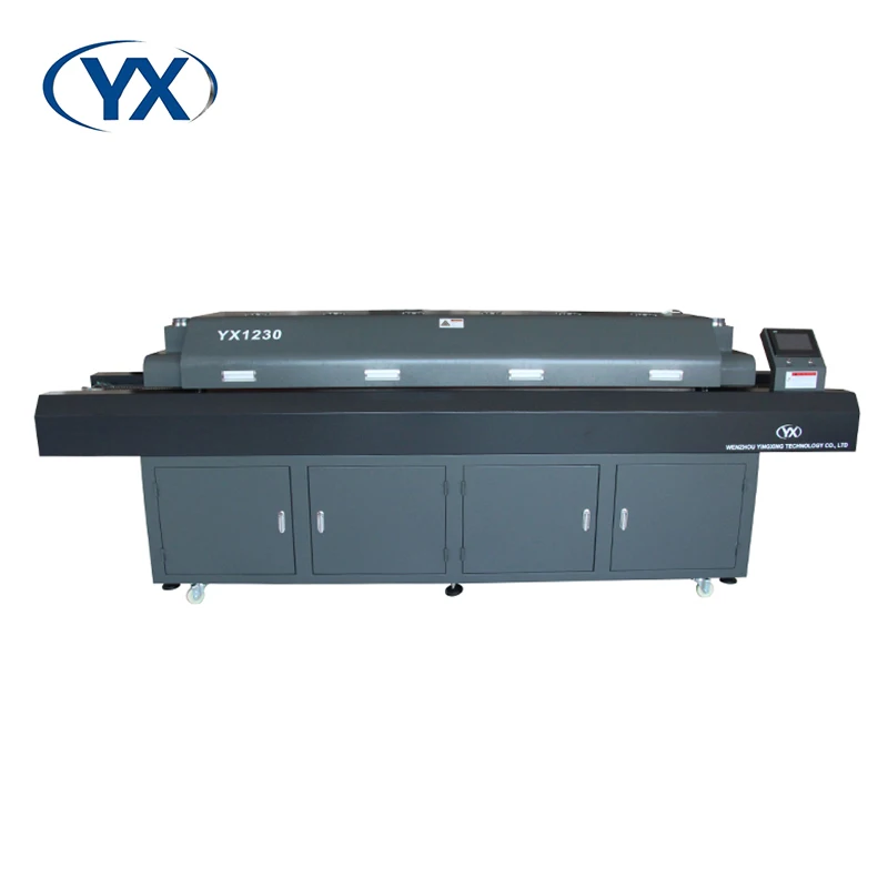 Máquina estable del horno de reflujo de temperatura YX1230 con sistema de control de PC de 12 zonas de calentamiento
