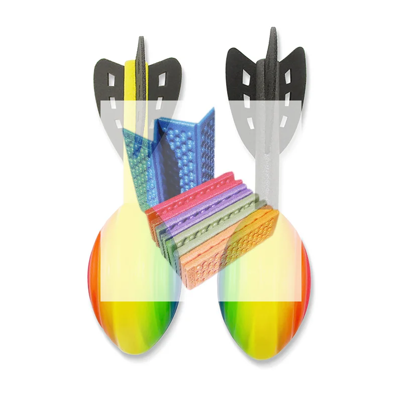

[SH ]1Pc 29cm Rainbow Foam Spiral Rocket Football Hand Throwing Outdoor Long Distance Toy