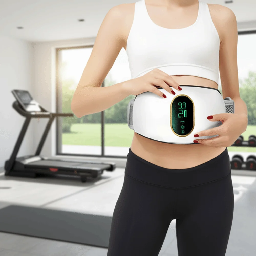 Heating Massage Electric Slimming Machine Vibration Function Warmth Vibration Waist Massage Belt LED Display Smart Design