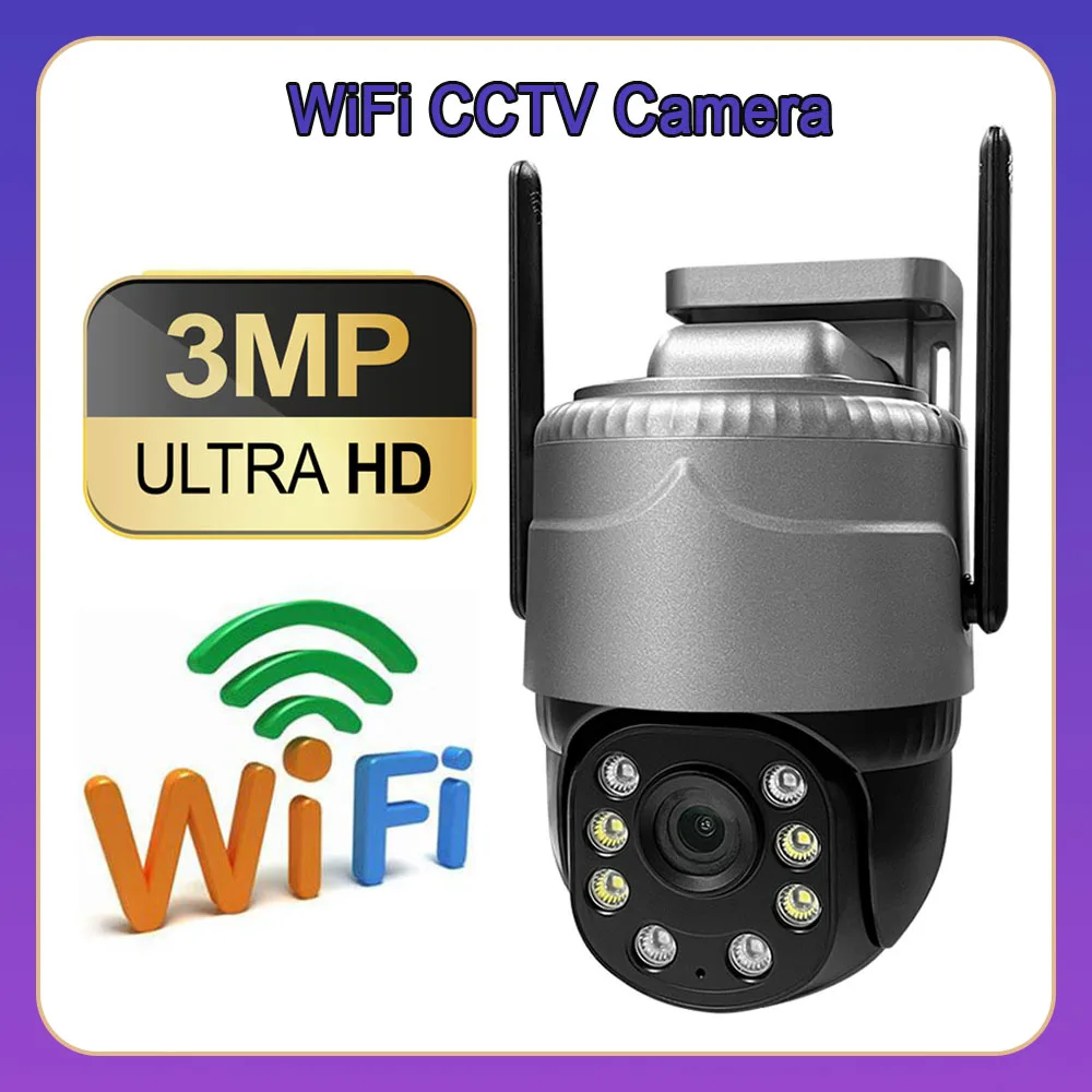 

3MP HD WiFi Camera Outdoor IP CCTV Motion Detection Two-way Call Monitor Home Full Color Night Vision V380 Pro AI Smart Camera