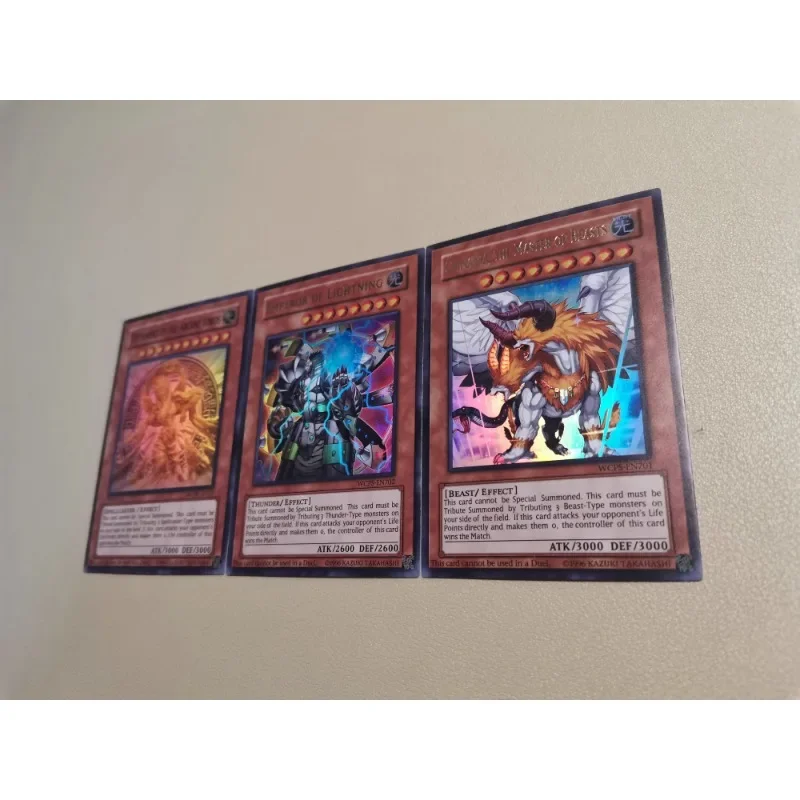 3pcs/set YuGiOh Testament of The Arcane Lords Chimaera Self Made Refraction Flash Card Anime Classics Game Collection Cards Toy