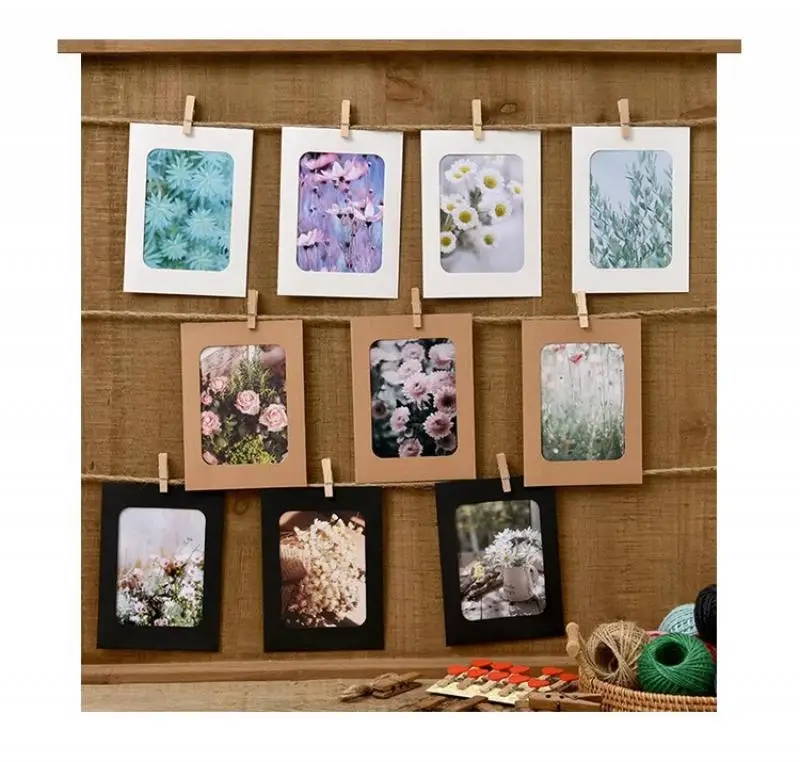 10Pcs/pack 5/6/7Inch Photo Cardboard Picture Frame Creative Diy Paper Photo Frame Home Wall Bedroom Decorative Picture Frame