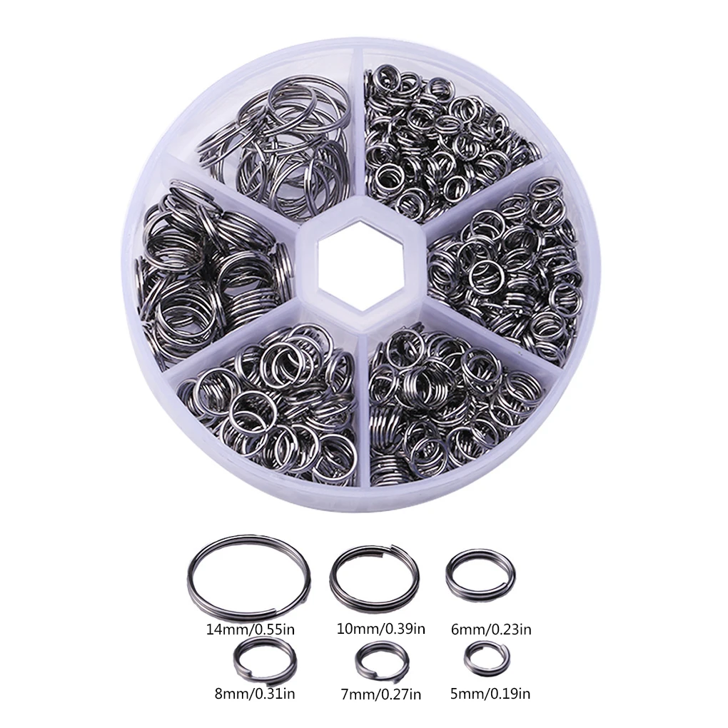 

600pcs Metal Split Rings Stainless Steel Double Loop Jump Ring for Jewelry Making 5mm/6mm/7mm/8mm/10mm/14mm