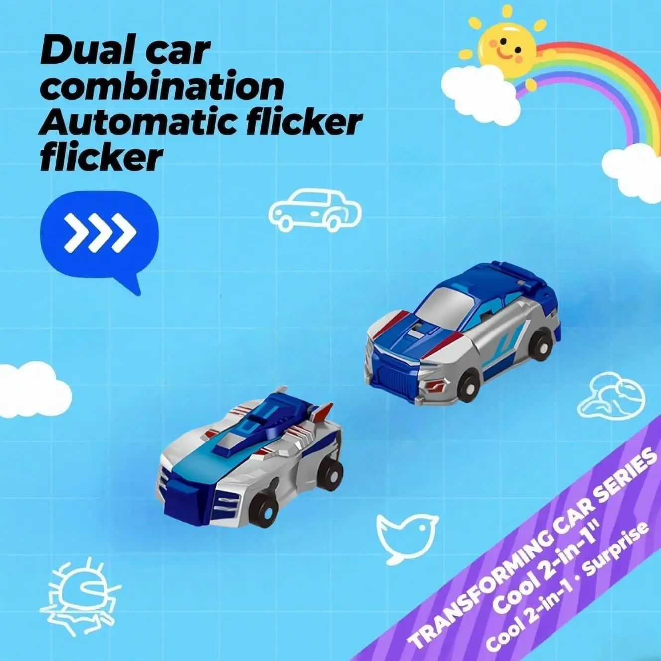 Ensemble de jouets de dinosaure et de voiture transformant – Véhicule robot à réaction Crash, ensemble de jouets interactifs pour enfants