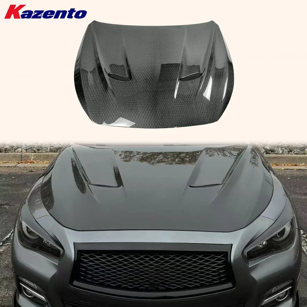 

HT Type Honeycomb Carbon Vented Hood For Infiniti Q50 V37 Sedan 4 Door 2013-2024( Ocean freight is favorable, welcome to inqury)