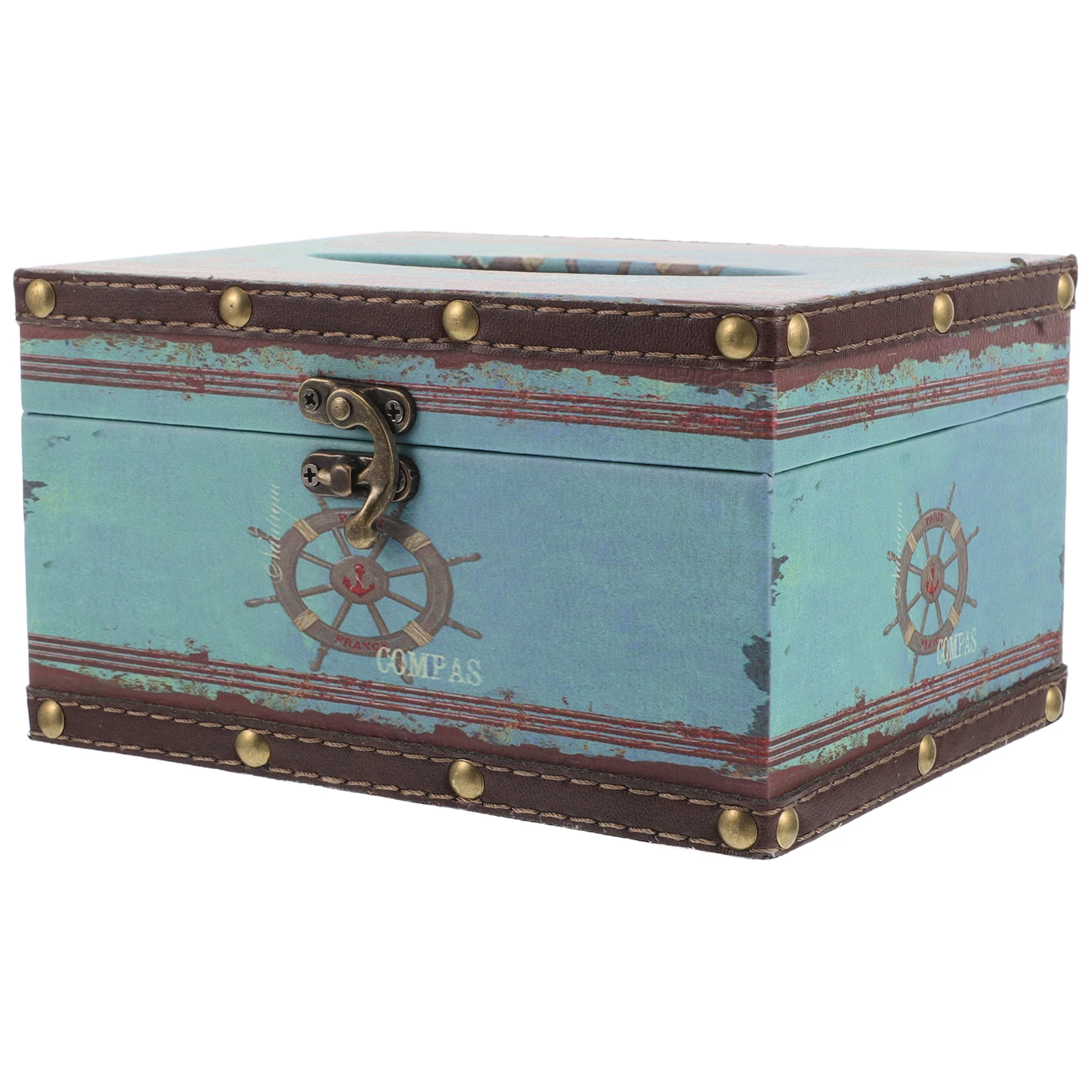 

Vintage Wood Tissue Box Cover Rectangular Retro Style for Bathroom Vanity Bedroom Dresser Night Stand Decorative Tissue Holder