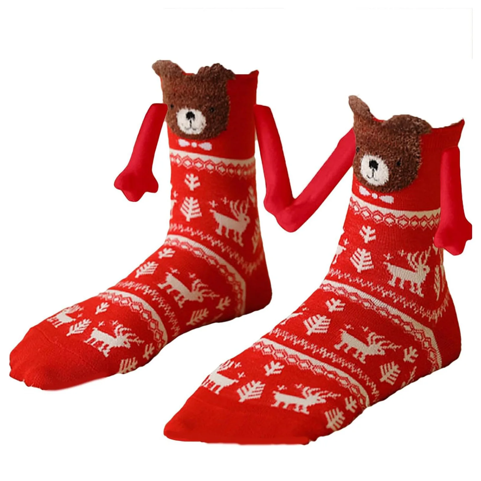 Calcetines de mano de Navidad para parejas, divertido, creativo, atracción magnética, para él y ella