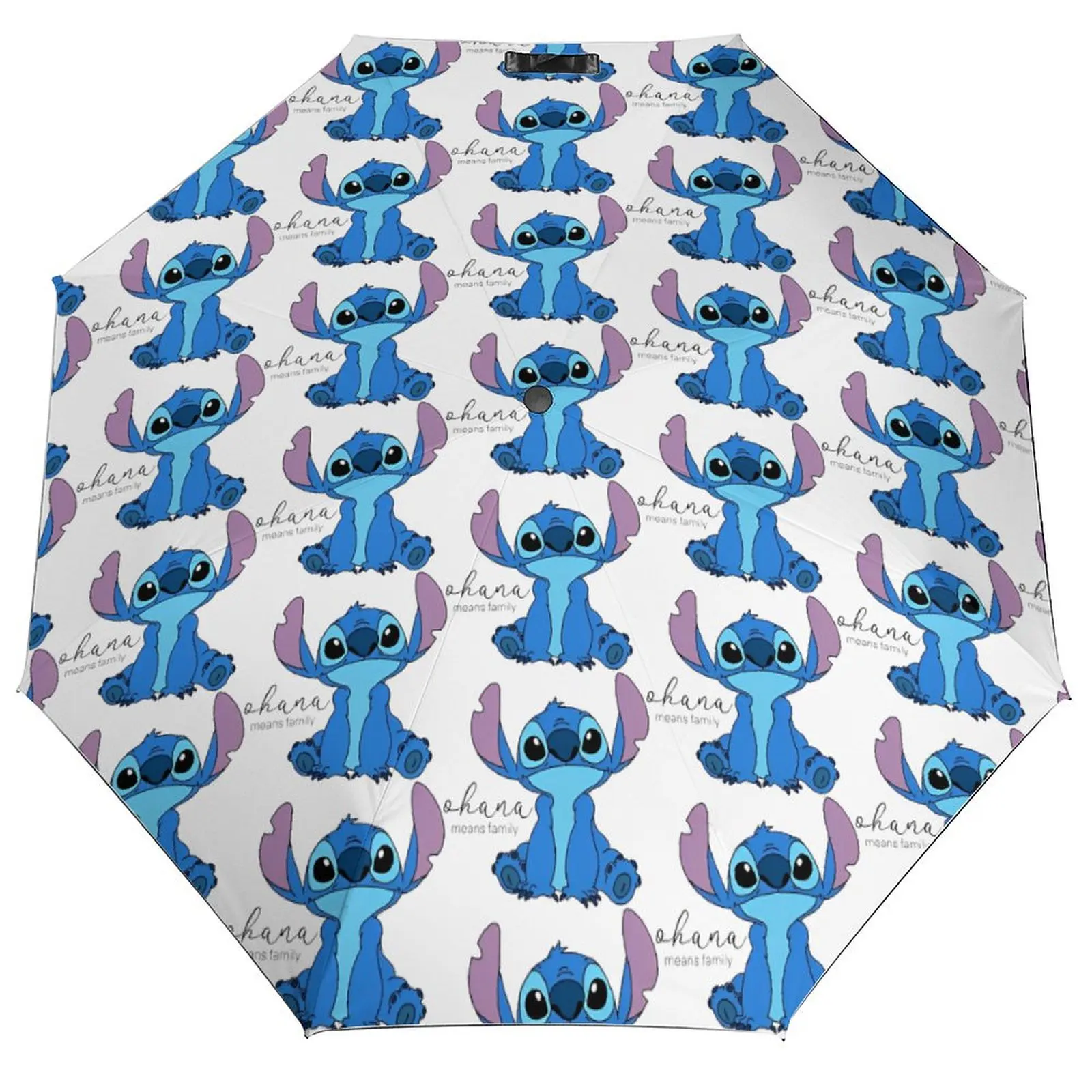 

Складной зонт Stitch Ohana Means Family, мультяшный анти-УФ-зонт для женщин и мужчин, 3-кратный автоматический солнцезащитный козырек, летние элегантные зонты