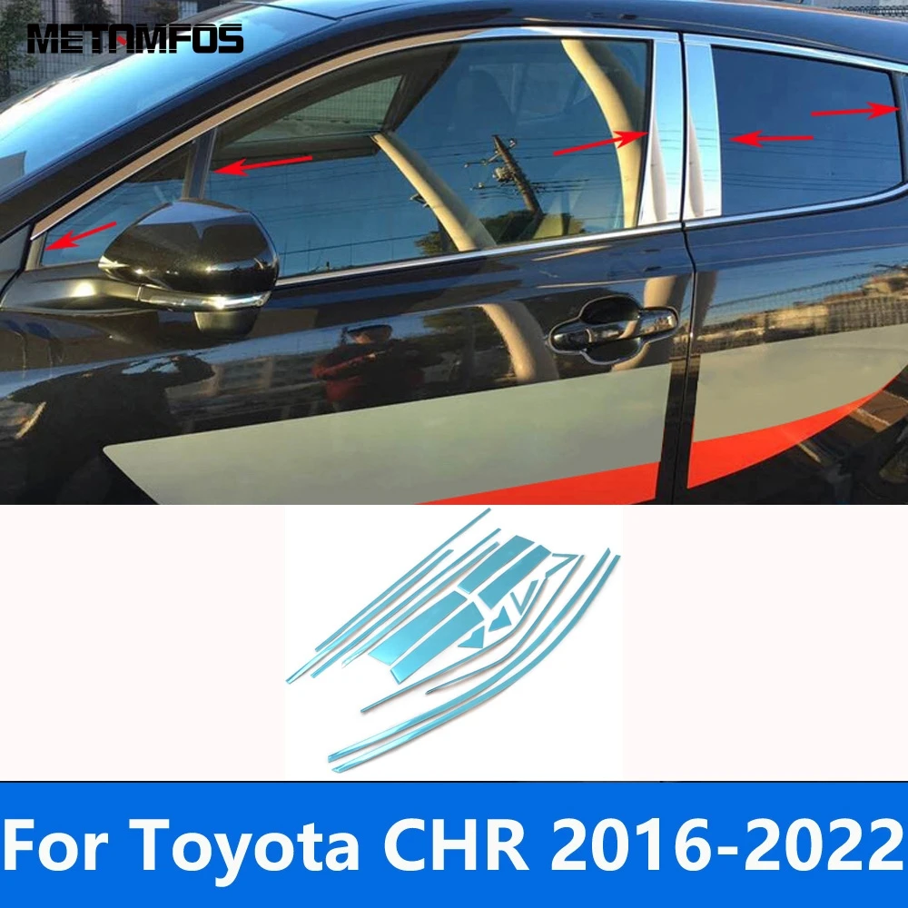 

For Toyota CHR C-HR 2016-2020 2021 2022 Stainless Full Window Frame Window Sill Molding Trim Sticker Accessories Car Styling