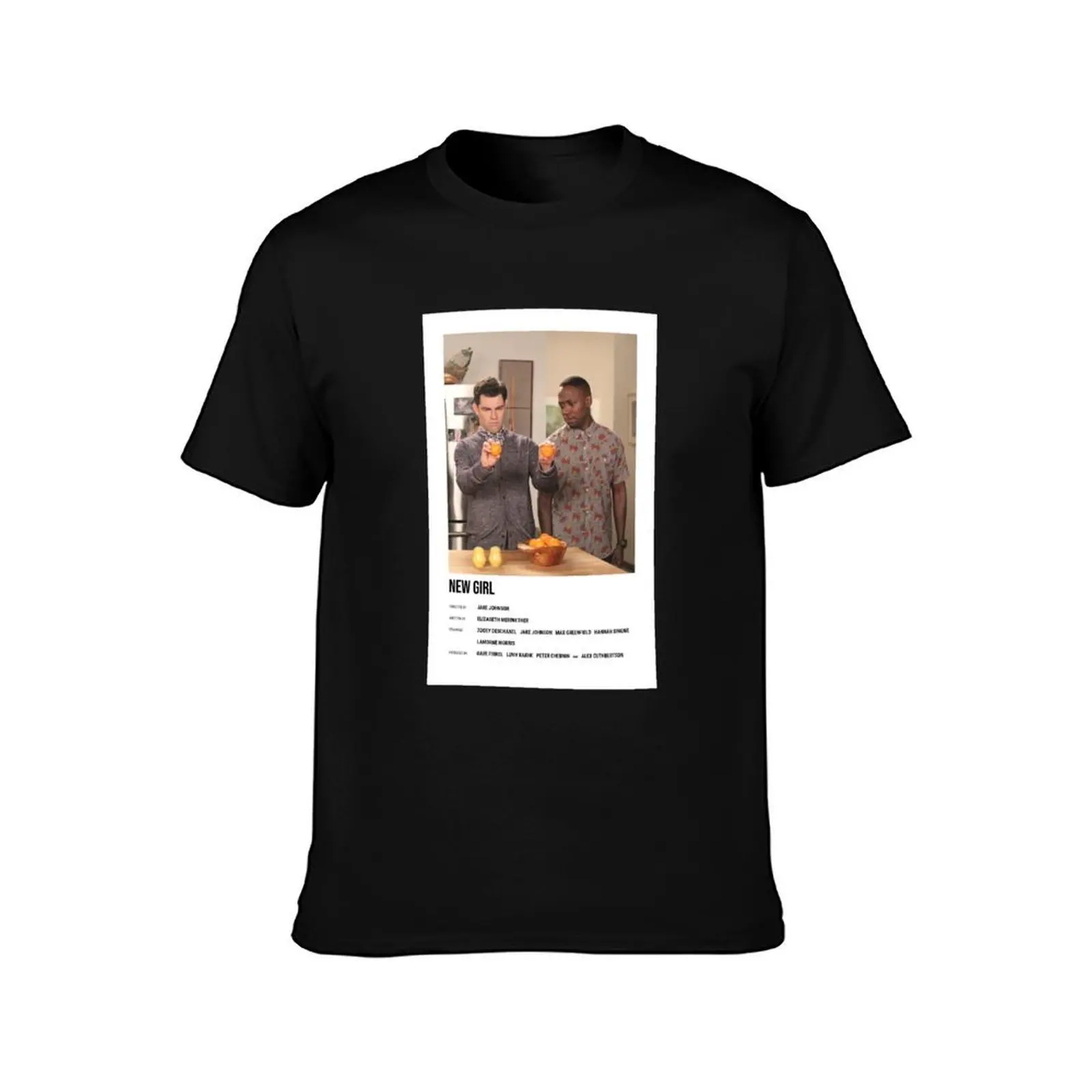 New Girl (Winston and Schmidt) Show Cover T-Shirt, Summer Casual Cotton Tee, Oversized Streetwear Tops, Vintage Graphic Print