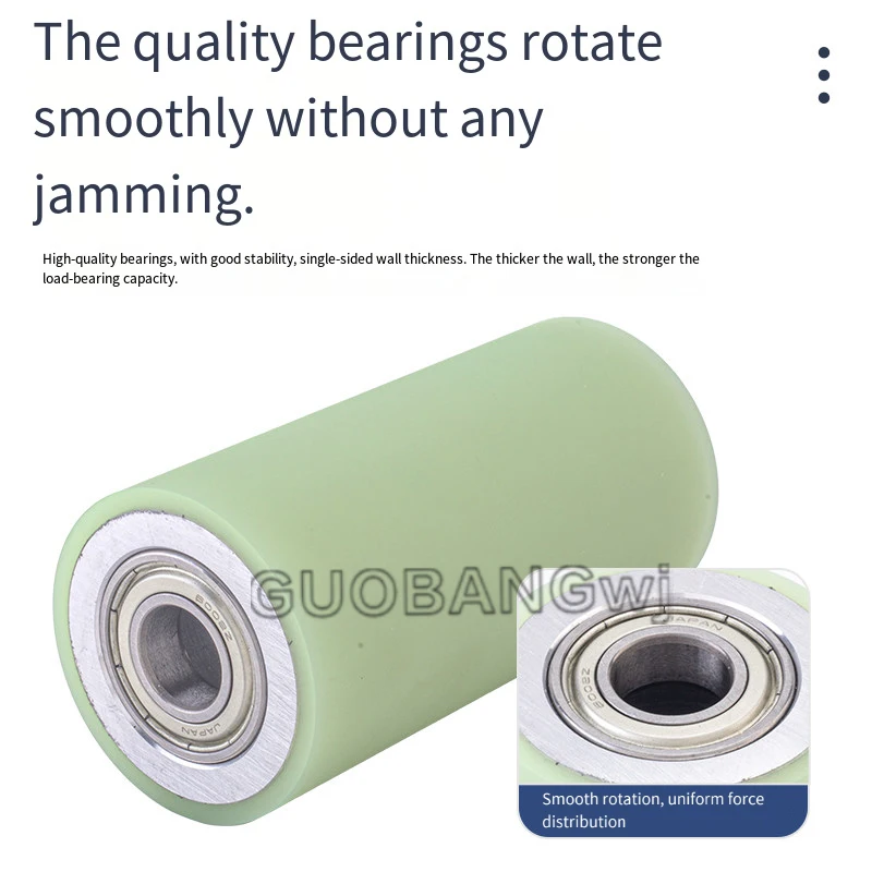 1PcS PU20-15-6 PU Polyurethane Coated Pulley 626 Bearing Wheel Silent Wear-Resistant Rolling Guide Wheel Flat Roller