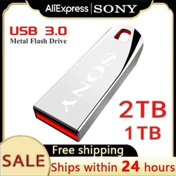 พวงกุญแจยูเอสบีแบบออริจินัล1TB 2TB Sony แฟลชไดร์ฟทัมไดร์ฟแบบตั้ง2GB กันน้ำได้สามารถใส่เมมโมเรีย USB Type-C ได้