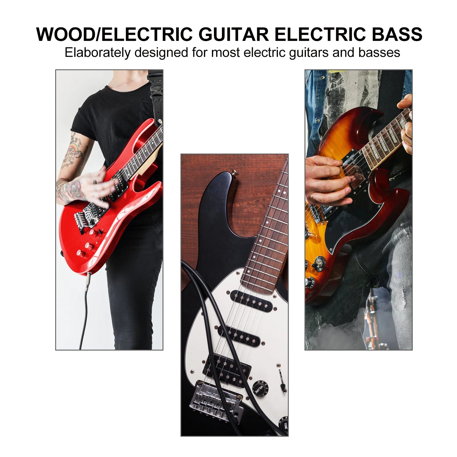 

1Pcs Guitar Audio Cable Excellent Sound Quality Practical Durable Connector Stable Quality for Electric Guitar Mobile Phone