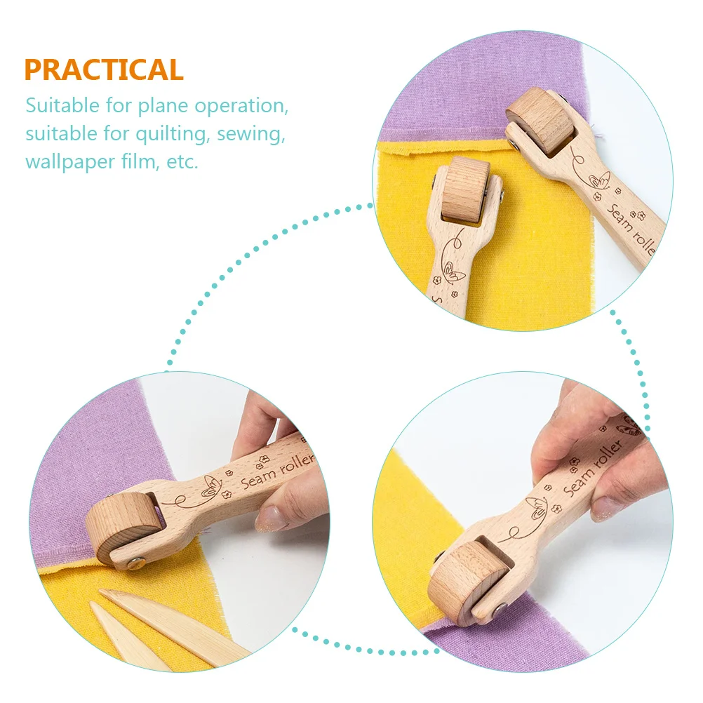 キルティング用木製プレスローラー縫製縫い目ローリングツール壁紙平滑化ハンドツールポータブル圧力ホイール縫製