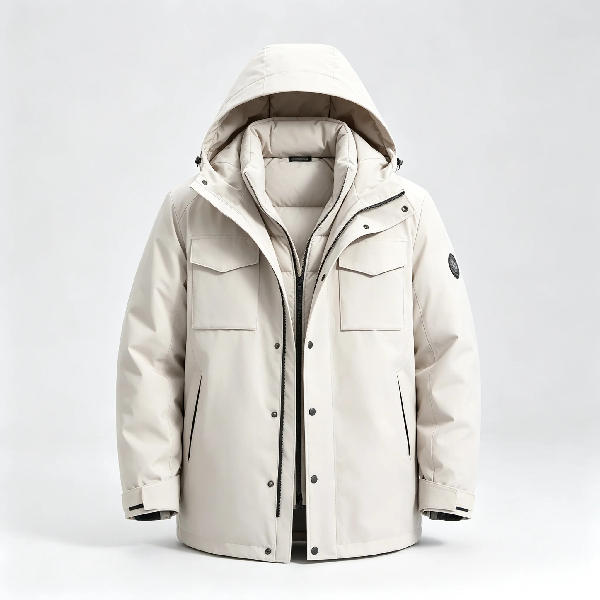 Unisex Outdoor Hiking  Down Liner Detachable Windproof Waterproof Polyester Hooded Jacket  Winter New Style Climbing Suit