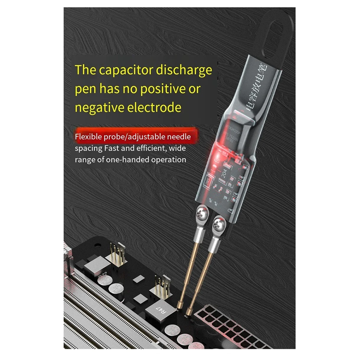 N18r nova caneta de descarga de capacitor, descarga rápida 5000uf, ferramentas de descarga de capacitor com luz indicadora led, reparo eletrônico