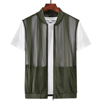 Summer Men Mesh Hollow Waistcoat Breathable Outdoor Sports Coat High-Quality Design Leisure Vest Men
