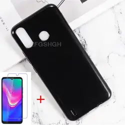 Anti-knock Soft TPU Phone Case For Tecno Spark 4 Lite SPARK4 4LITE Spark4Lite Silicone Cover Bumper Tempered Glass