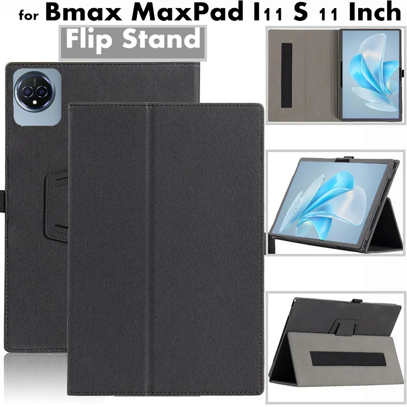 for Bmax MaxPad I11 S 11 Inch Android 14 High Quality Skin Feel Leather PU Multiple Angles Stent Flip Tablet Protection Case