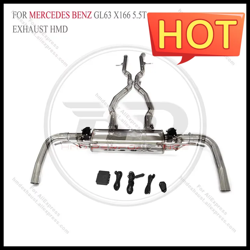 HMD Exhaust System Performance Catback for Mercedes Benz GL63 X166 5.5T Muffler With Electronic Valve