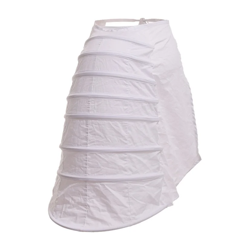 Enagua blanca victoriana para mujer, ropa interior de jaula de crinolina rococó, Bustle blanco, medio deslizamiento