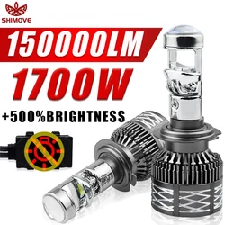 Bi LED H7 H4 Headlights Projector Lens 150000LM H11 9005 HB3 9006 HB4 H8 H9 Turbo Canbus LHD Hi/Lo Beam With Fan Cooling 12V 24V