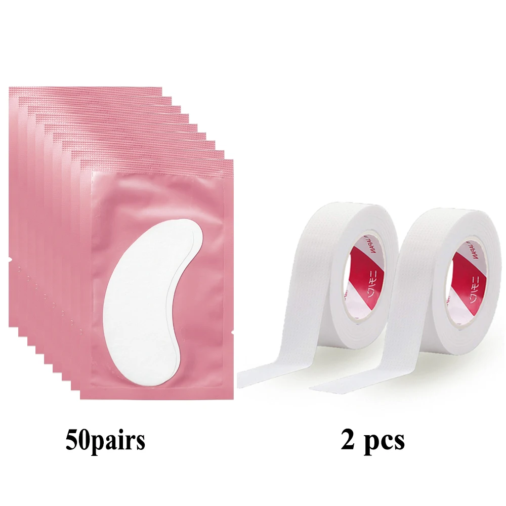 

50pairs Eyelash Extension Patch Insulating Tapes Lash Extension Under Eye Patch Pad Hydrogel Gel Lash Pads with Eyelash Tapes