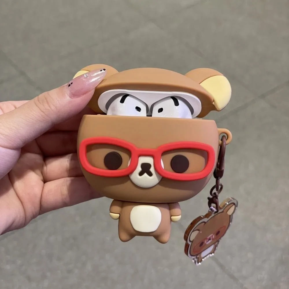 Rilakkuma Headphone Case AirPods Pro 2 Pro 3 4 5 Generation Shockproof Anti Drop Protective Shell Portable Earphone Accessory view 6