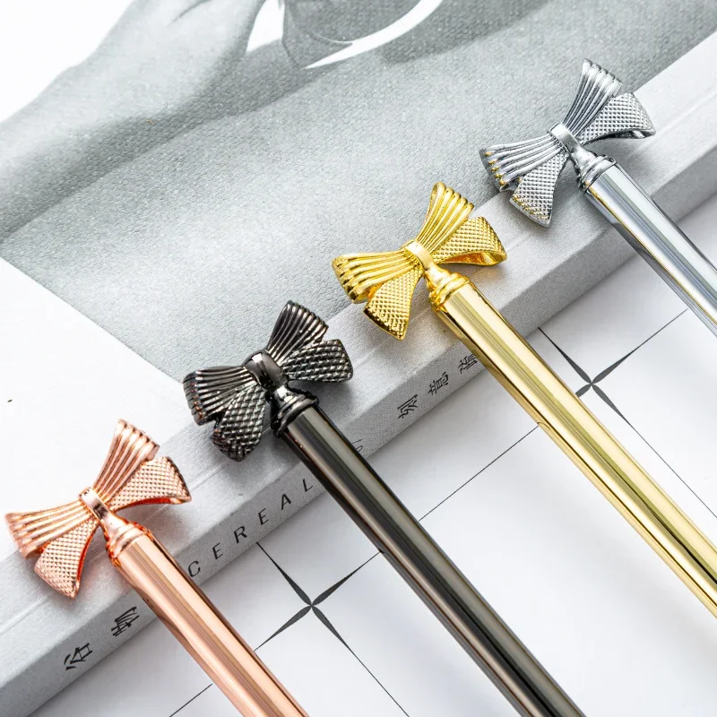 New Creative Bow Metal Ballpoint Pen Fashionable and Cute Business Girl Gift Aesthetic Stationery Student Campus Festival Gifts